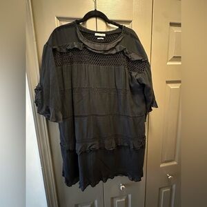 Etoile Isabel Marant Black Lace Voile Cassy Dress 42